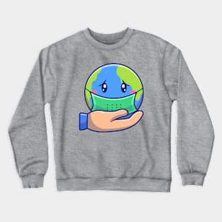 Save World From Virus Cartoon (2) Crewneck Sweatshirt